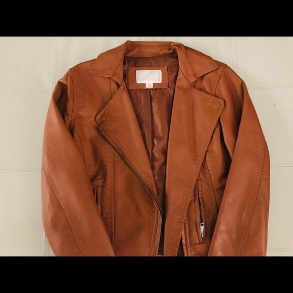 Camel colored faux leather jacket - Picture 2 of 3